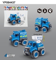 Camion de pompiers, de police ou militaire en plastique ABS écologique Lijia, jouet à friction pour enfants, pour l'intérieur et l'extérieur, idéal comme cadeau