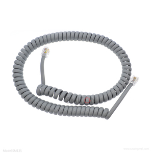 Câble spiralé noir blanc RJ9 RJ10 4P4C pour combiné téléphonique - Product Image 1