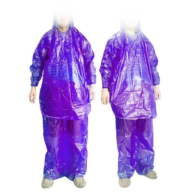 Chuva descartável para motocicleta, 21624-5 pe, trajes de chuva descartáveis, conjunto de capa de chuva