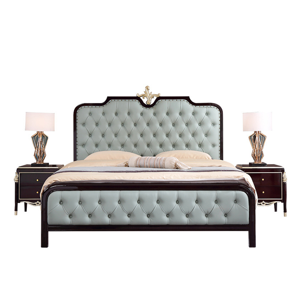 Mobiliário do quarto de luxo estilo europeu conjunto design clássico royal cama