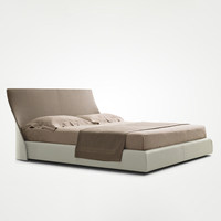 Lit double en cuir avec cadre en bois rembourré, style italien minimaliste, design européen moderne et simple, confortable