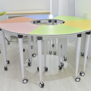Moderna Nova Escola Design Redonda Secretária Estudante Portátil Giratória Mesa Estudante - Product Image 1