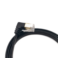 Conector de puente de red blindado RJ45 CAT6A Cable plano de cobre de 90 grados en ángulo recto hacia arriba/abajo/izquierda/derecha Super Categoría 6