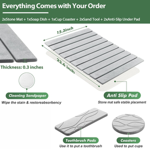 Foldable Diatom Bath Mat Bathroom Diatomaceous Earth Diatomite Stone Bath Mats - Product Image 4