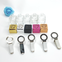 Flacon de parfum carré en verre de 8 ml avec bouchon couronne, échantillon gratuit pour diffuseur de parfum de voiture, clip de ventilation scellé, huile essentielle liquide, papier toilette