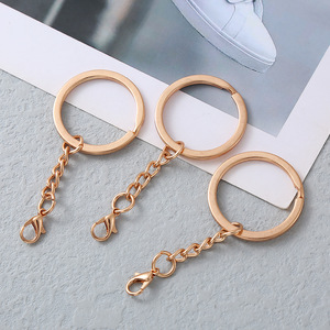 Bán Buôn <span class=keywords><strong>Keychain</strong></span> Phụ Kiện 30Mm Chia Vòng Cộng Với 4-Liên Kết Chuỗi Với Tôm Hùm Clasp Kết Nối - Product Image 3
