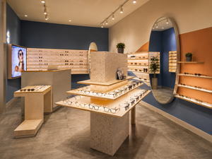 Diseño Moderno de Óptica Nórdica, Muebles de Exhibición de Gafas Personalizados, Madera, Terrazo, Vidrio, LED, Solución de Diseño Interior para Tiendas Minoristas - Product Image 4