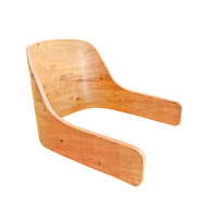 Moderner Holz-Sessel Lounge-Stuhl Spezialgeformtes Einzelsofa Gebogene Platte Apartment Schlafzimmer Esszimmer