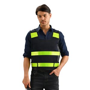 سترة عاكسة مخصصة بشعار الشركة، سترة أمان عاكسة قابلة للتنفس مع حزام خصر قابل للتعديل، باللون الأصفر والأخضر للبناء وحركة المرور - Product Image 3