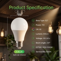 Ampoule LED décorative 9W 850Lm 3000K-10000K A58 105mm pour plafonnier chambre à coucher vente en gros cuisine intérieur