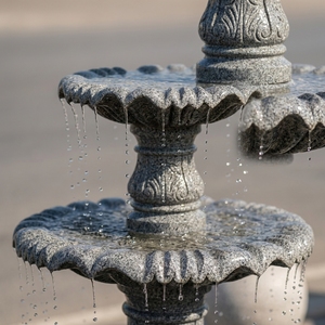 <span class=keywords><strong>Fontana</strong></span> d'Acqua Decorativa da Giardino a 3 Livelli in Marmo Nero Naturale Intagliato a Mano con Logo Personalizzato - Product Image 4