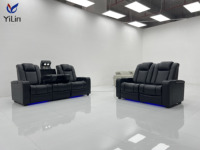 Canapé inclinable électrique moderne RH727. Fauteuil de cinéma pour salon en cuir microfibre, inclinable électriquement et réglable