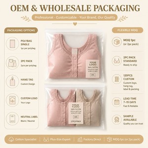 <span class=keywords><strong>Reggiseno</strong></span> <span class=keywords><strong>100</strong></span>% <span class=keywords><strong>Cotone</strong></span> con Bottoni Frontali, Taglie Forti, Coppa Piena, Vestibilità Comoda, Stile Tradizionale, Spalline Larghe, Non Imbottito, Vendita all'Ingrosso - Product Image 5