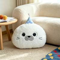 Coussin lesté super doux en peluche polyester motif chat, anti-stress, 40 cm, rembourré en coton PP, unisexe, cadeau de fête