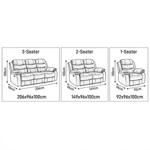 Muebles Frank |   Moderno Conjunto de Sofá de Cuero 3+2+1 con Ajuste Manual, Consola de Cine y Portavasos - Product Image 3