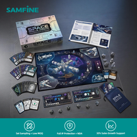 Jeu de société de table personnalisable sur le thème de la mission de sauvetage spatial avec cartes d'astronautes et tapis de station spatiale - Certifié EN71