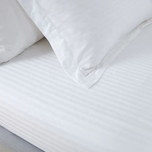 Ensemble de linge de lit d'hôtel en coton blanc de luxe de haute qualité Durable Facile d'entretien 200TC Écologique Toute saison Housse de couette Ensemble de <span class=keywords><strong>draps</strong></span> - Product Image 3