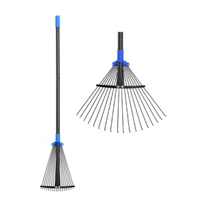 Râteau à feuilles métallique réglable avec tête extensible longue et robuste pour femmes, enfants, jardinage, camping-car et camping - Product Image 1