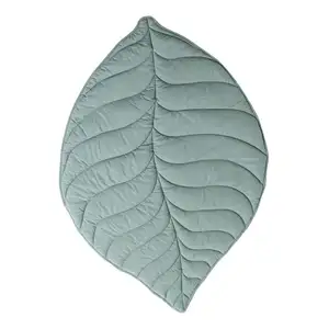 Custom thick infant large soft children rugs living area kids quilted play floor mat organic cotton leaf play mat