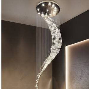 Casa Entrada Do Hotel Sala De Estar Grande Iluminação Pendurado Modernas Luzes Pingente De Luxo Led De Cristal Grandes Lustres para Tetos Altos - Product Image 6