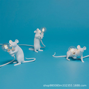 Dropshipping Shopify Cute Mouse <b>Night</b> <b>Light</b> Resin Desk Lamp <b>for</b> <b>Kids</b> Bedroom Clothing Store Decor Nordic Style Bedside Table Lam - Product Image 5