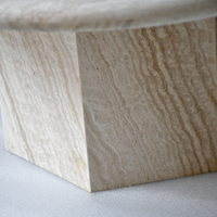 Table basse moderne en travertin durable, design décoratif, couleur beige, meubles de salon, garantie 1 an, en bois