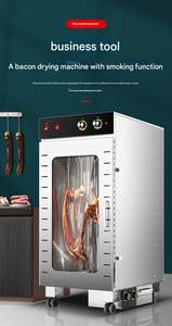 Déshydrateur alimentaire professionnel de grande capacité avec fonction fumée, contrôle de la température et minuterie, idéal pour la viande, le bacon, le bœuf séché et les saucisses. - Product Image 2