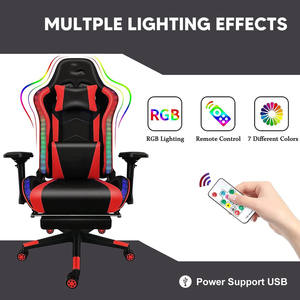 2024new Design Rouge Rgb Racing Gaming Chaises Ergonomique Massage Musique Chaise Gamer Bureau <span class=keywords><strong>Fauteuil</strong></span> Pivotant Chaises avec Haut-parleurs - Product Image 4