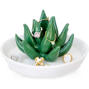 Oem Groothandel Succulent Ring Houder Schotel Cactus Gift, Decoratieve Cactussen Decor Voor Thuis Geschenken Sieraden Trinket Houder