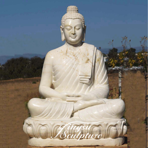 Hechos a mano al aire libre blanco puro jardín estatuas de <span class=keywords><strong>Buda</strong></span> <span class=keywords><strong>grande</strong></span> - Product Image 5