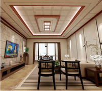 Dernières conceptions de dalles de plafond en PVC ignifuges 2x4, panneaux muraux étanches en film, panneaux de douche, OEM, carrés, modernes, pour hôtels, durée de vie supérieure à 5 ans
