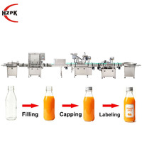 Ligne de production HZPK pour le lavage, le remplissage, le bouchage et l'étiquetage de produits liquides, pâtes, cosmétiques, en acier inoxydable 304 de qualité alimentaire