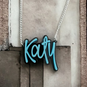 Kid của đồ trang sức cá nhân Acrylic Tên Vòng cổ tùy chỉnh Acrylic đầy màu sắc tên Vòng cổ đầy màu sắc vui vẻ Tên Mặt dây chuyền - Product Image 3