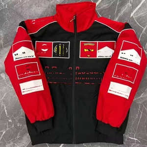Unsex Adult Ferrar Jacket Whte A Ebrodered Cotton Padded F 1 Racng