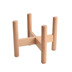 Support pour plantes en bois massif, rectangulaire, durable, pour une utilisation intérieure et extérieure, avec pots de fleurs - Product Image 5
