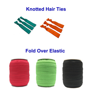 100หลา5/8 "ริบบิ้นยืดหยุ่นแบบพับสีล้วนเทปยืดหยุ่นสำหรับผูกผมแบบ DIY ยืดหยุ่นมัดผมอุปกรณ์เสริมผม - Product Image 5