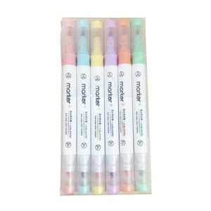 Flexible Tip Highlighter Dual Chisel and Fine Tips Soft Touch Assorted <b>Colors</b> Marker <b>Pen</b> Set - Product Image 1