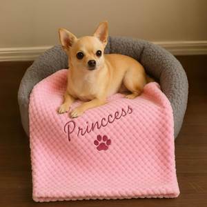Custom Embroidered Dog <b>Blanket</b> with Name and Logo, <b>Personalized</b> Flannel <b>Blanket</b> for Dogs and Cats, All-season, Pet Lovers Gifts - Product Image 1