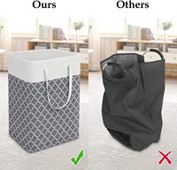 Grand panier à linge en tissu pliable, panier à linge autoportant avec poignées robustes, organisateur de rangement multi-usages pour la chambre à coucher