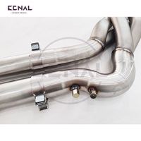 Ecnal Tuyau d'échappement intermédiaire en Z de 3 pouces à longueur égale avec résonateur pour BMW G80 G82 M3 M4 S58 Système d'échappement de course en acier inoxydable