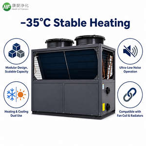 ปั๊มความร้อนแบบอากาศชนิดความเร็วคงที่ อุณหภูมิต่ำพิเศษ Evi R410a ระบบทำความร้อนเชิงพาณิชย์ที่เชื่อถือได้ สำหรับสภาพอากาศหนาวเย็น รุ่น Hf-ydlnc-090ym - Product Image 3