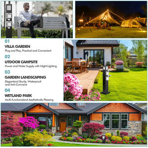 Villa cour jardin antigel en acier inoxydable eau électricité poste intégré extérieur étanche interrupteur <span class=keywords><strong>colonne</strong></span> de <span class=keywords><strong>prise</strong></span> - Product Image 5