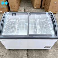 Verticale koelkast van 350 liter, grote capaciteit ijsvriezer, vershoudkast, verticale koelkast met transparant glas