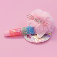 Vide 15ML Brun Rose Doux Brillant À Lèvres Squeeze Tubes Rouge À Lèvres Tube D'essence À Lèvres avec Trou pour Perle Arc Porte-clés Pendentif Portable