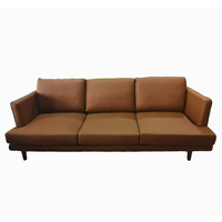 Modernes 3-Sitzer PU-Leder Sofa Holzrahmen Gepolstertes Sofa für Wohnzimmer Restaurant