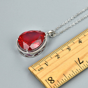 Ciondolo da donna in argento sterling con rubino rosso da 8,85 carati, rubino creato di alta qualità, gioielli da donna, regalo, gioielli di fidanzamento per matrimonio - Product Image 6