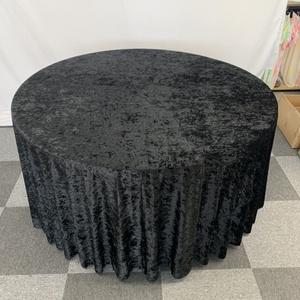 התאמה אישית יוקרה פוליאסטר קטיפה מפת שולחן עגול רב צבעים אירוע חתונה - Product Image 2