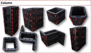 Coffrage de colonne carrée en plastique industriel réglable, facile à installer et démonter - Durable et écologique pour la <span class=keywords><strong>construction</strong></span> - Product Image 5