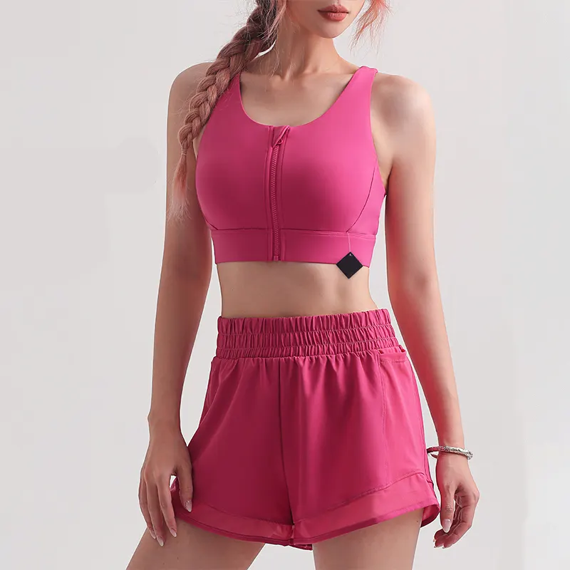 Custom Workout Bra Portable Zipper Slim Yoga Wear Fitness Yoga Sports Bra For Women