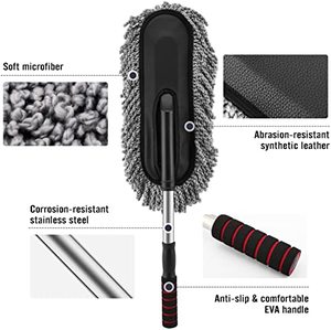 Plumero multiusos para coche, cepillo de microfibra para Exterior e Interior, con mango extensible - Product Image 2